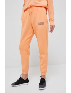 Under Armour spodnie dresowe kolor pomarańczowy gładkie