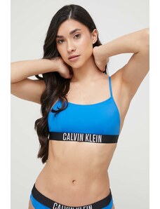 Calvin Klein biustonosz kąpielowy kolor niebieski lekko usztywniona miseczka