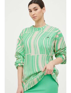 adidas by Stella McCartney bluza bawełniana damska kolor zielony wzorzysta