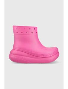 Crocs kalosze Classic Crush Rain Boot damskie kolor różowy 207946