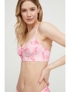 Calvin Klein biustonosz kąpielowy kolor różowy lekko usztywniona miseczka