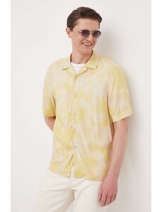 Calvin Klein koszula męska kolor żółty regular