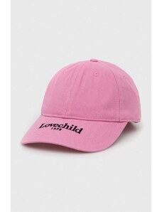 Lovechild czapka z daszkiem bawełniana kolor różowy z nadrukiem