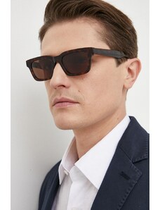 Alexander McQueen okulary przeciwsłoneczne męskie kolor brązowy