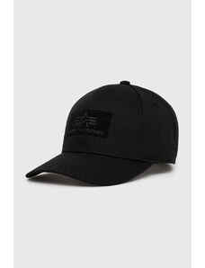 Alpha Industries czapka bawełniana kolor czarny z aplikacją 168903.03-Black