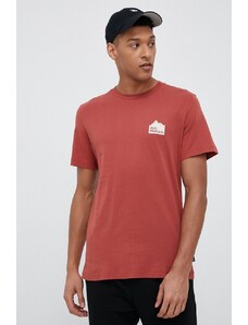 Jack Wolfskin t-shirt bawełniany 10 kolor bordowy gładki