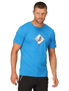 Męska koszulka funkcjonalna Regatta FINGAL SLOGAN II niebieska