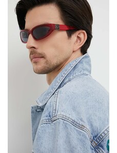 HUGO okulary przeciwsłoneczne męskie kolor czerwony