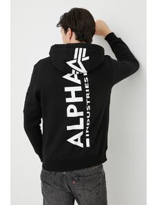 Alpha Industries bluza męska kolor czarny z kapturem