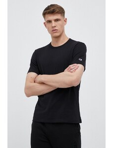 Champion t-shirt bawełniany kolor czarny gładki