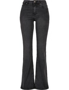 Damskie jeansy Urban Classics Ladies High Waist Flared Denim Pants - black washed