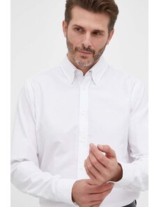 BOSS koszula bawełniana BOSS ORANGE męska kolor biały regular z kołnierzykiem włoskim 50489341