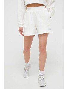 Reebok Classic szorty bawełniane Varsity High-Rise kolor biały melanżowe high waist HT7841-CHALK