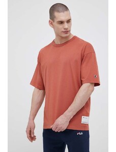 Champion t-shirt bawełniany kolor pomarańczowy gładki