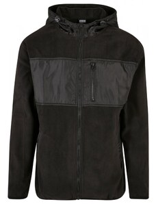 URBAN CLASSICS Hooded Micro Fleece Jacket - black