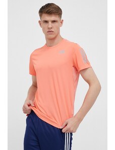 adidas Performance t-shirt do biegania Own The Run kolor pomarańczowy z nadrukiem