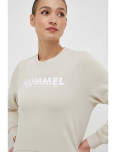 Hummel bluza bawełniana damska kolor beżowy z nadrukiem
