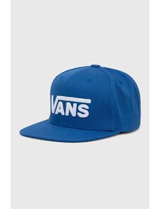 Vans czapka z daszkiem bawełniana kolor niebieski z aplikacją