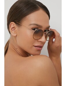Ray-Ban okulary przeciwsłoneczne 0RB3647N damskie kolor brązowy