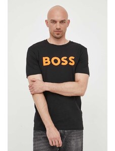 Boss Orange BOSS t-shirt bawełniany BOSS CASUAL kolor czarny z nadrukiem 50481923
