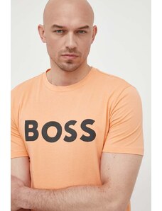 Boss Orange BOSS t-shirt bawełniany BOSS CASUAL kolor pomarańczowy z nadrukiem 50481923