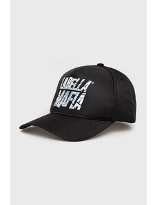 LaBellaMafia czapka z daszkiem kolor czarny z nadrukiem