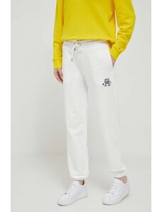 Tommy Hilfiger spodnie dresowe bawełniane kolor biały gładkie