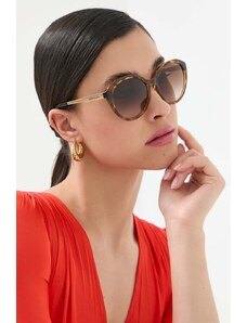 Armani Exchange okulary przeciwsłoneczne damskie kolor brązowy