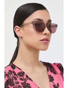 Armani Exchange okulary przeciwsłoneczne damskie kolor beżowy
