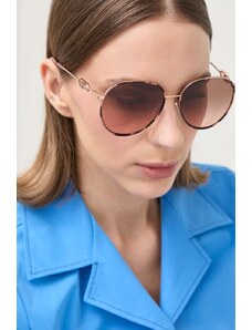 Michael Kors okulary przeciwsłoneczne EMPIRE damskie kolor brązowy 0MK1128J