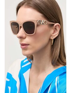 Michael Kors okulary przeciwsłoneczne EMPIRE SQUARE damskie kolor beżowy 0MK2182U