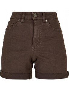 URBAN CLASSICS Ladies Colored Strech Denim Shorts - brown
