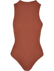 URBAN CLASSICS Ladies Rib Knit Sleevless Body - terracotta