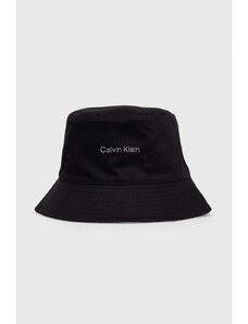Calvin Klein kapelusz dwustronny bawełniany kolor czarny bawełniany