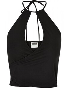URBAN CLASSICS Ladies Short Wraped Neckholder Top - black