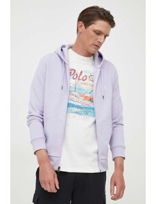Polo Ralph Lauren bluza męska kolor fioletowy z kapturem gładka