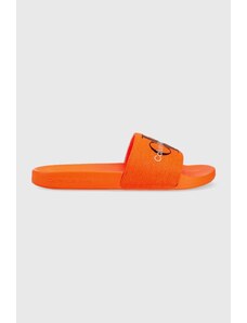 Calvin Klein Jeans klapki SLIDE MONOGRAM CO męskie kolor pomarańczowy YM0YM00061