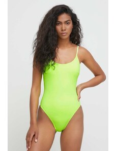 4F jednoczęściowy strój kąpielowy kolor zielony miękka miseczka
