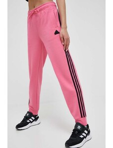 adidas spodnie dresowe kolor różowy z aplikacją