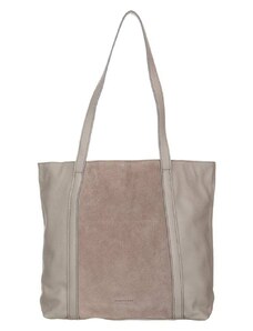 FREDs BRUDER Skórzany shopper bag "Quirly" w kolorze beżowym - 40 x 32 x 10 cm