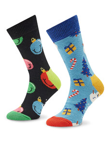 Zestaw 2 par wysokich skarpet dziecięcych Happy Socks XKHLD02-0200 Kolorowy