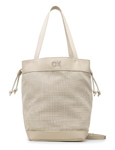 Torebka Calvin Klein Re-Lock Drawstring Bag Perf K60K610635 Stoney Beige PEA