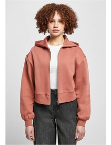 URBAN CLASSICS Ladies Short Oversized Zip Jacket - terracotta