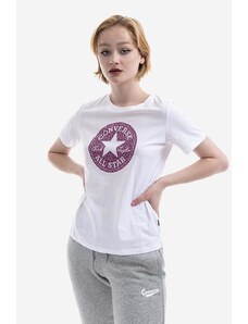 Converse t-shirt bawełniany kolor biały 10023438.A02-WHITE