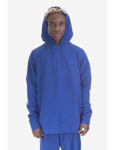 adidas Originals bluza bawełniana Premium Essentials Crinkle Nylon Hoodie męska kolor niebieski z kapturem gładka HR5456-NIEBIESKI