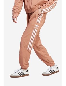 adidas Originals spodnie dresowe Adicolor Classics Lock-Up Trefoil Track Pants kolor brązowy z nadrukiem IA6356-BRAZOWY