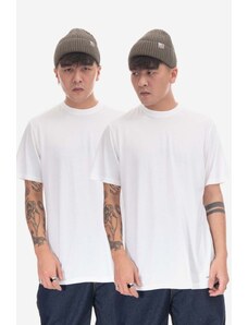 Carhartt WIP t-shirt bawełniany 2-pack kolor biały gładki I029370.-WHITE/WHIT