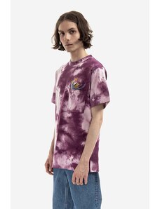 CLOT t-shirt bawełniany kolor fioletowy wzorzysty CLTES10008.PURPLE-PURPLE