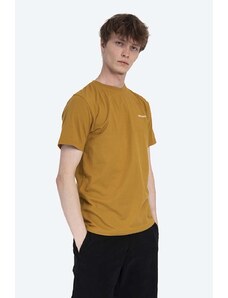Norse Projects t-shirt bawełniany kolor żółty gładki N01.0546.3035-3035