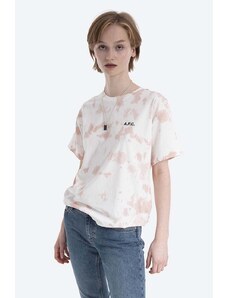 A.P.C. t-shirt bawełniany Cassie kolor beżowy COEJN.F26954-ROSE